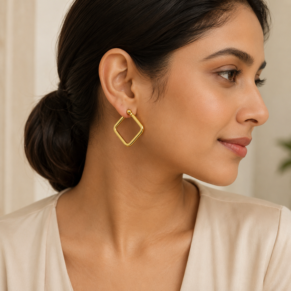 Minimal Square Hoop Earrings