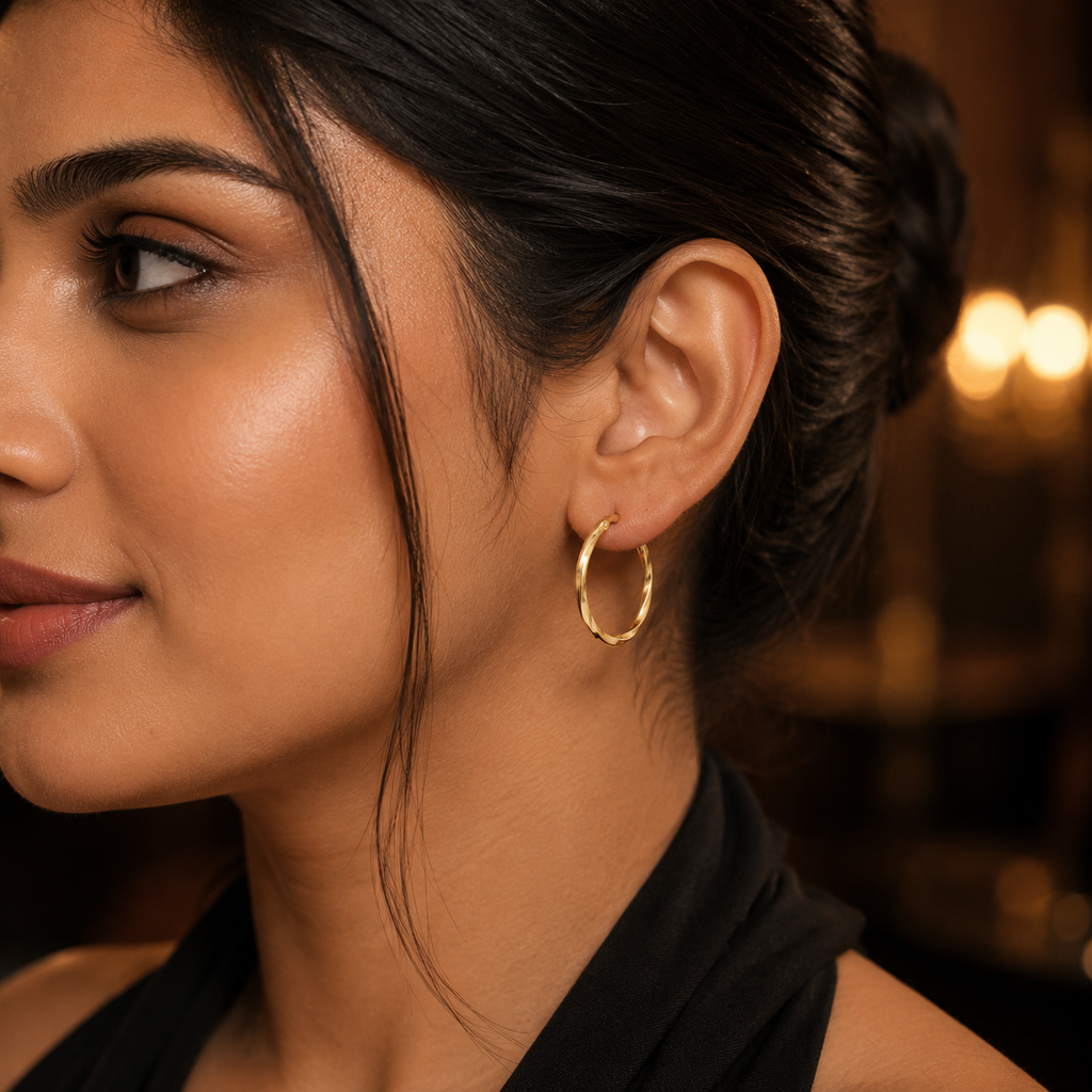 Minimal Round Hoop Earrings