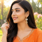 Flora Stones Dangler Earrings