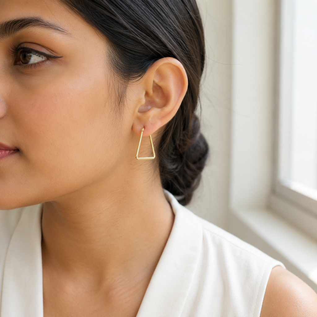 Minimal Triangle Hoop Earrings