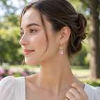 Pink Pearl Butterfly Dangler Earrings
