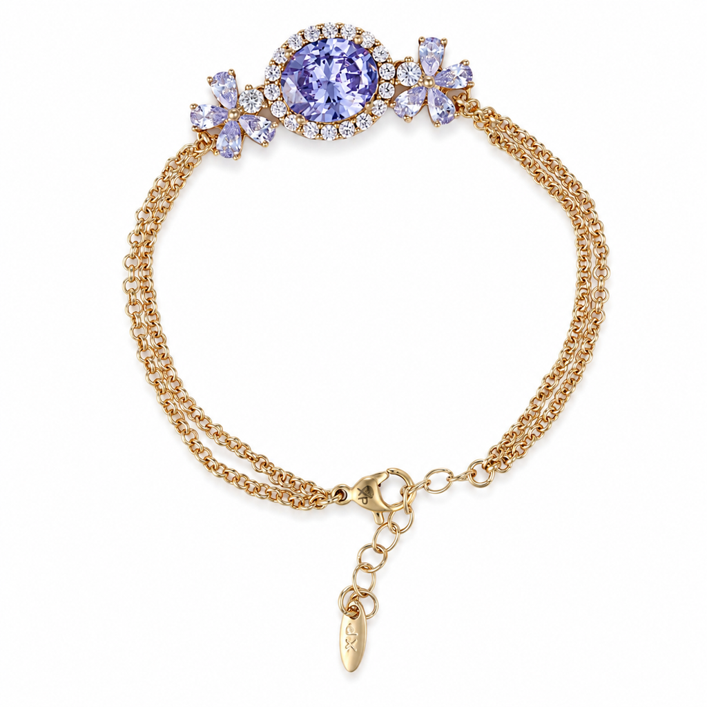 Amethyst Oval Layered Bracelet