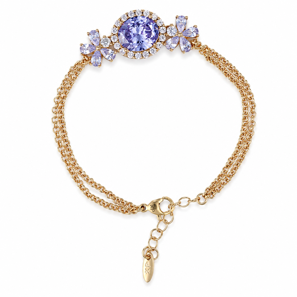Amethyst Oval Layered Bracelet