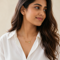 Floral Safety Pin Gold-Tone Pendant Necklace