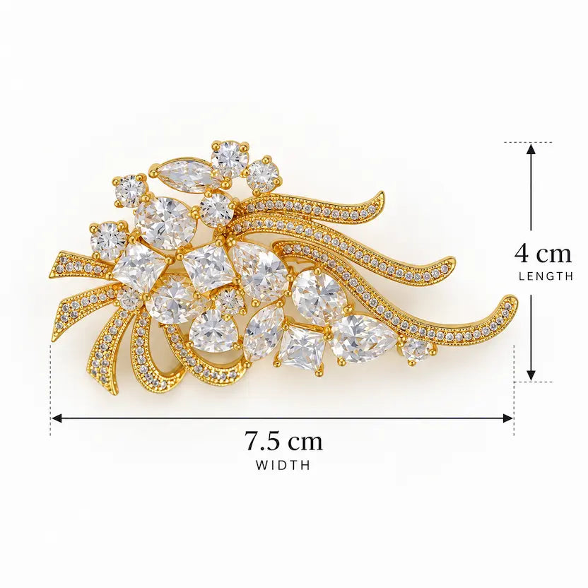 Crystal Bouquet Statement Brooch