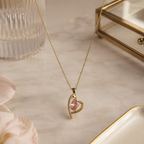 Heart Captured Rose Sapphire Necklace