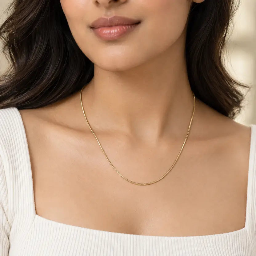 Sleek Gold-Tone Chain Necklace