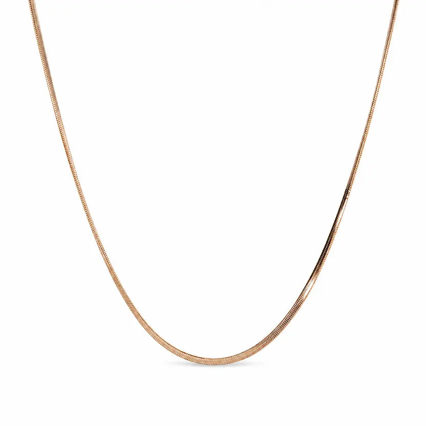 Sleek Rose Gold-Tone Snake Chain Necklace