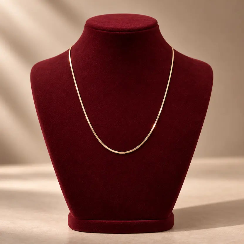 Sleek Rose Gold-Tone Snake Chain Necklace