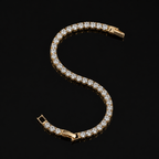 Round White CZ Rose-Gold Tone Tennis Bracelet