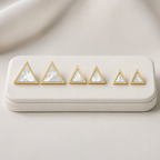 Minimal Opal Studs Earrings - Set Of 3
