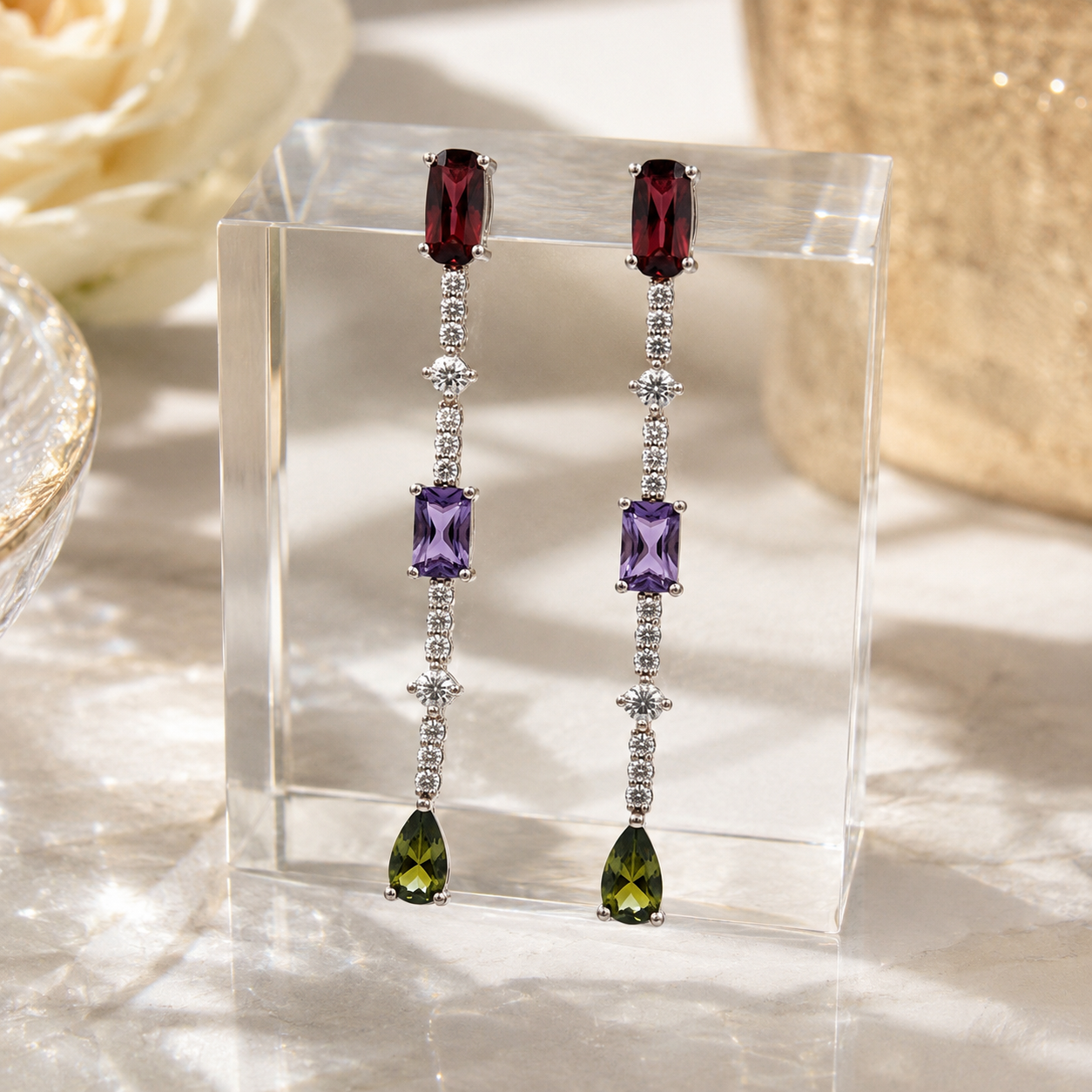 Multicolor stones Dangler Earrings