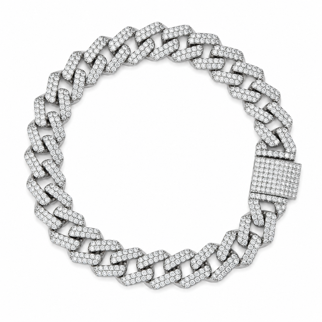 Iced Cuban Silver Bracelet