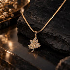 Leaf Pendant Snake Chain Necklace