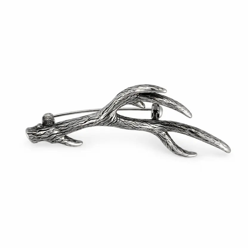 Antler Branch Silver-Tone Brooch