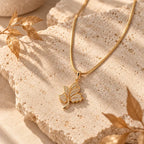 Leaf Pendant Snake Chain Necklace