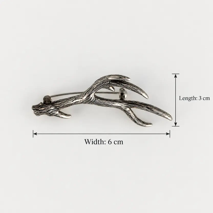 Antler Branch Silver-Tone Brooch