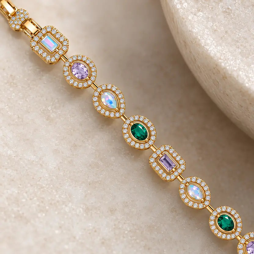 Mixed-Cut Swarovski Crystals Bracelet