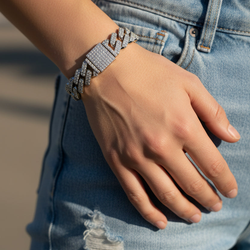 Iced Cuban Silver Bracelet