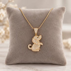 Puppy Dog Pendant Snake Chain Necklace