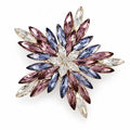 Wine Crystal Starburst Brooch