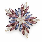 Wine Crystal Starburst Brooch