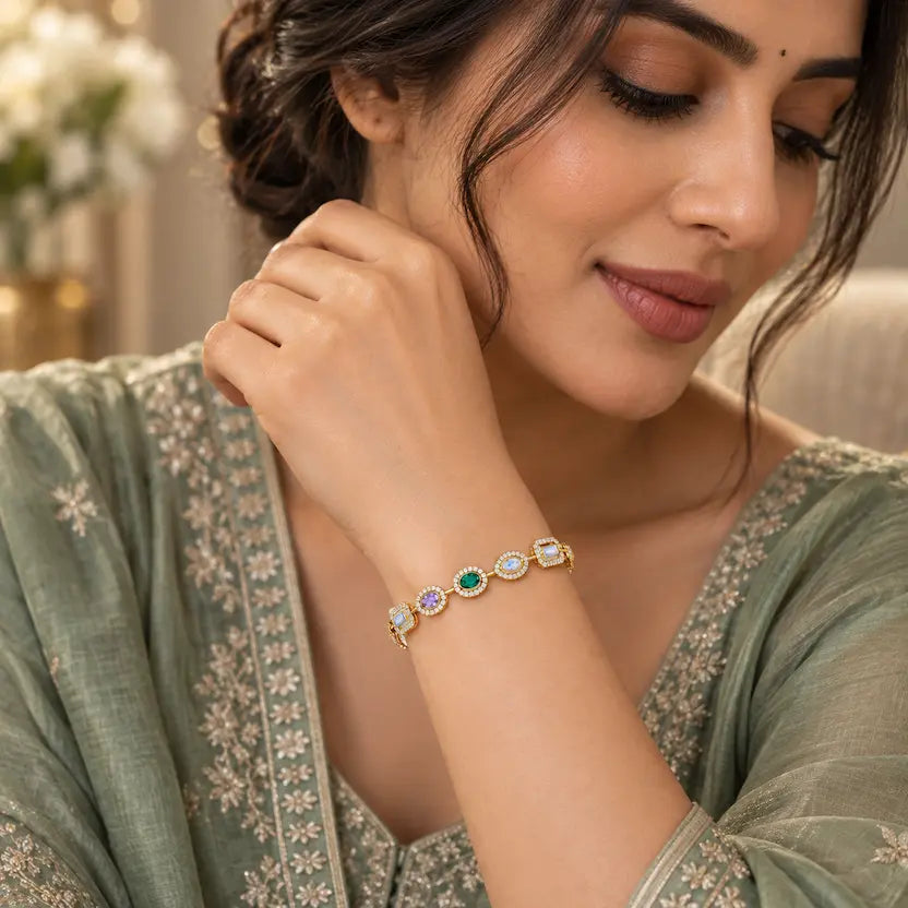 Mixed-Cut Swarovski Crystals Bracelet