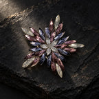 Wine Crystal Starburst Brooch
