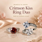 Crimson Kiss Ring Duo - Size Adjustable