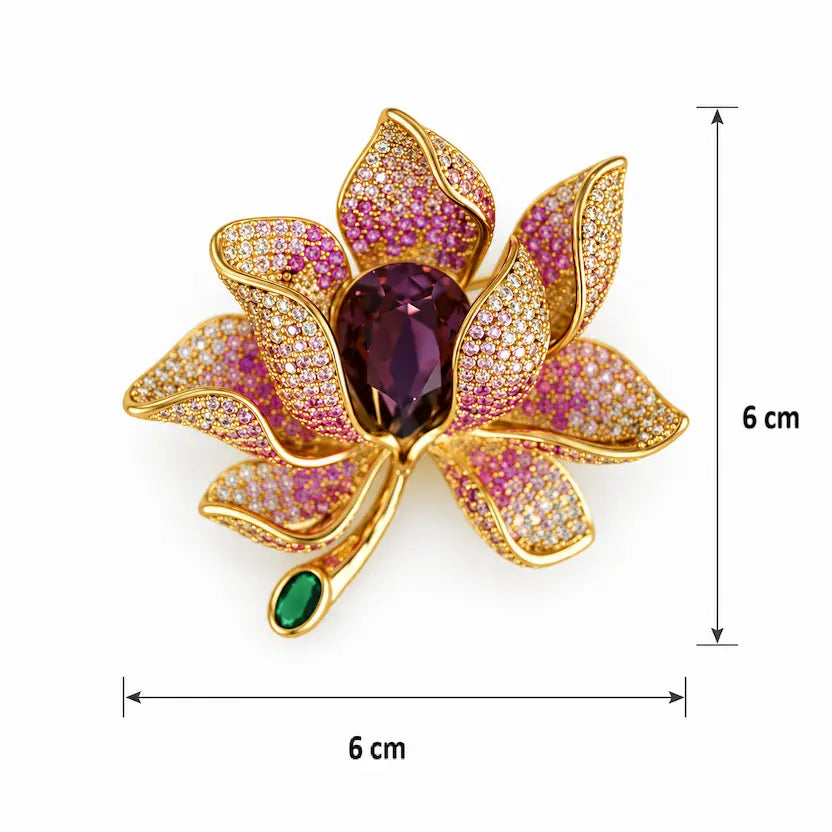 Blush Rose Crystal Brooch