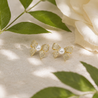Bow and Pearl Stud Earrings