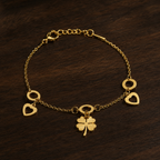 Rings Flower Charm Chain Bracelet