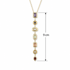 Multicolour Geometric Y-Drop Gold-Tone Necklace