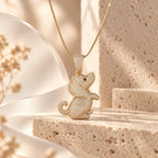 Puppy Dog Pendant Snake Chain Necklace