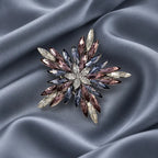 Wine Crystal Starburst Brooch