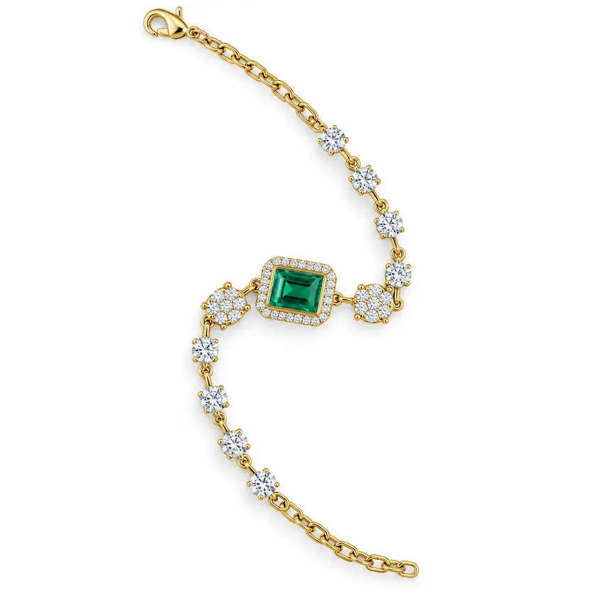 Emerald-Cut Swarovski Crystal Station Bracelet