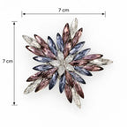Wine Crystal Starburst Brooch
