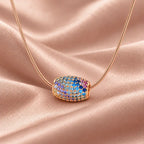 Multicolour CZ Cylinder Pendant Necklace