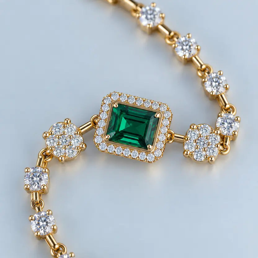 Emerald-Cut Swarovski Crystal Station Bracelet