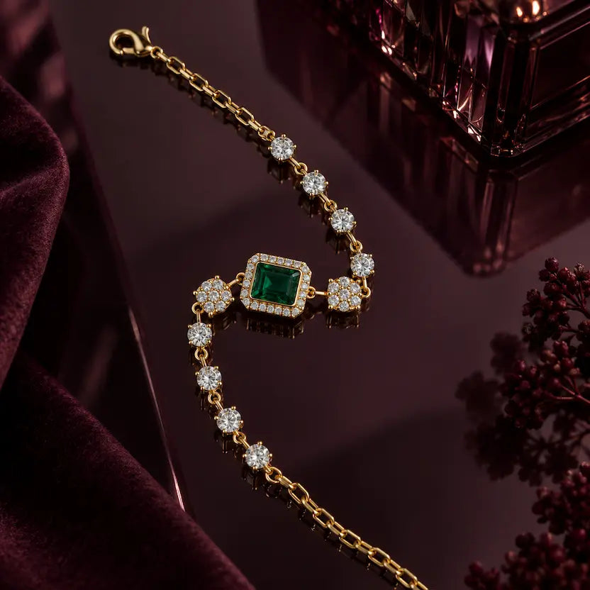 Emerald-Cut Swarovski Crystal Station Bracelet