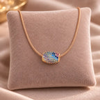 Multicolour CZ Cylinder Pendant Necklace