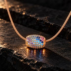 Multicolour CZ Cylinder Pendant Necklace