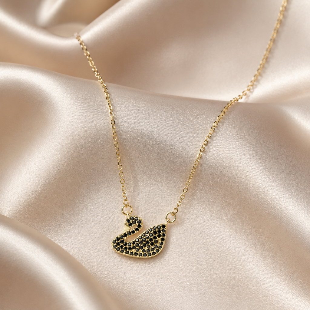 Black Swan Pendant Necklace