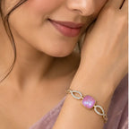 Blush Swarovski Crystal Leaf-Link Bracelet