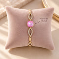 Blush Swarovski Crystal Leaf-Link Bracelet