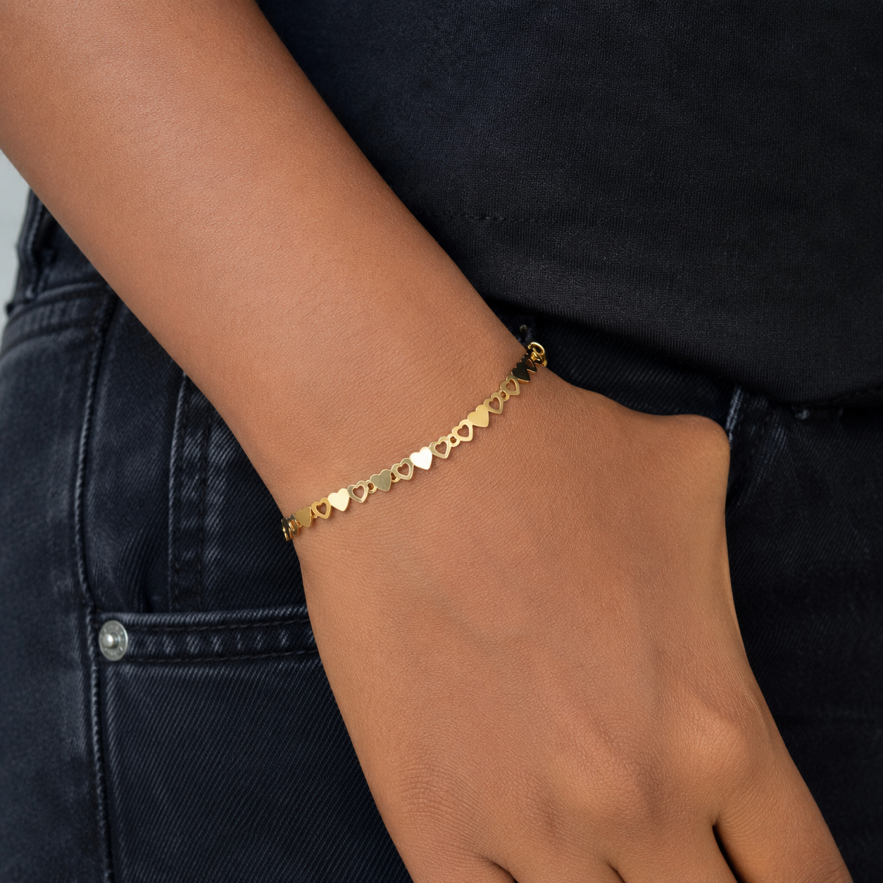 Heart Link Lace Chain Bracelet