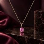 Pink Swarovski Crystal Pendant Necklace