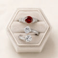Crimson Kiss Ring Duo - Size Adjustable