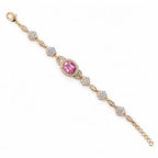 Blush Oval Swarovski crystal Floral Bracelet
