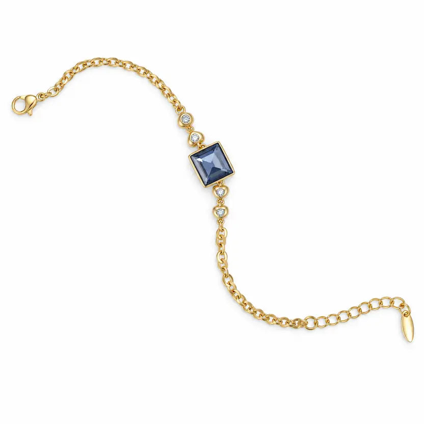 Amethyst Swarovski Crystal Station Bracelet